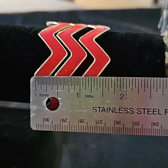 Stacking Zigzag Bracelet Red/Gold - Picture 5 of 6